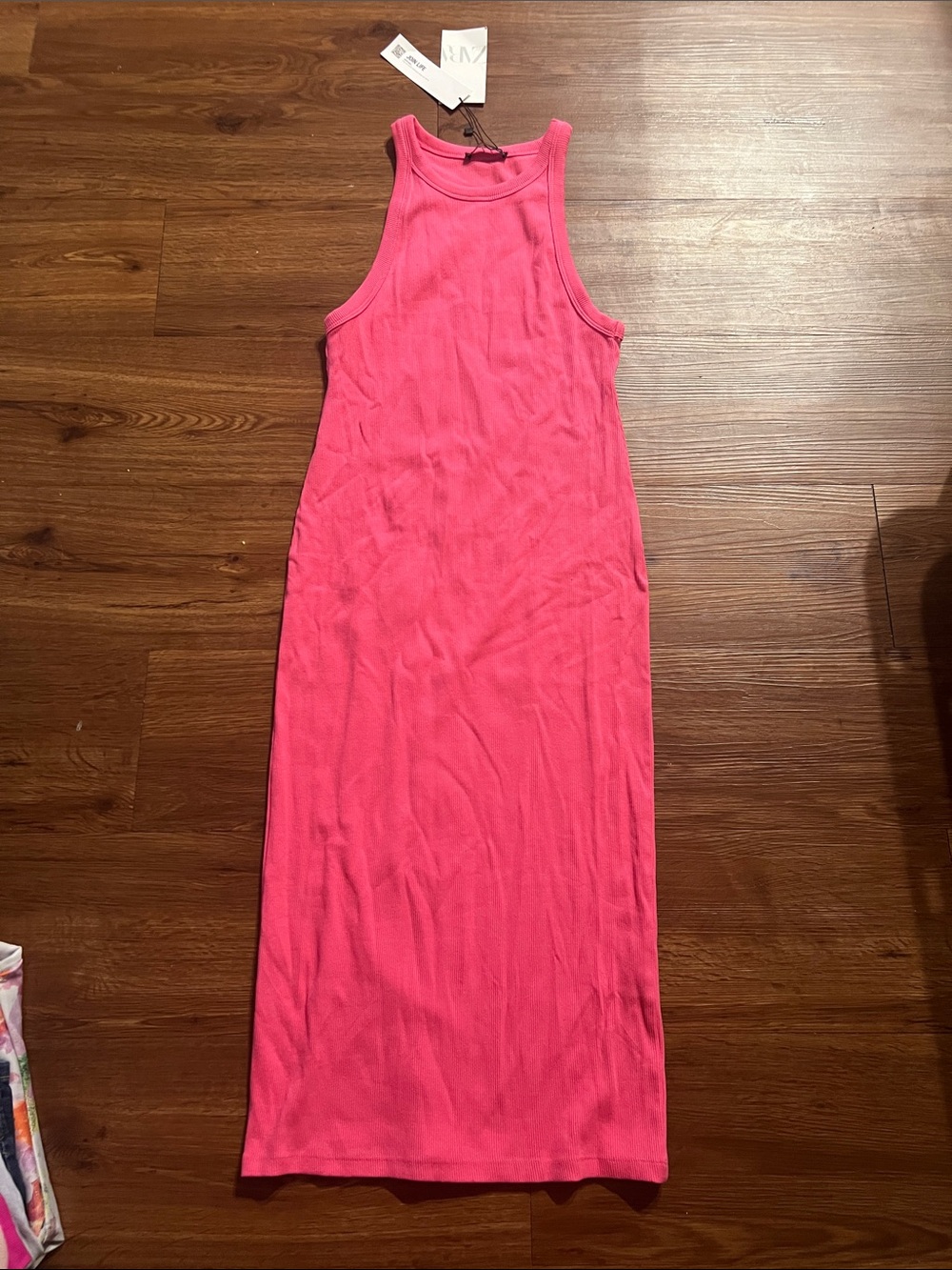 a new day Hot Pink Ribbed Tank Maxi Dress